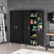 VINGLI 72 Inch Tall Metal Storage Cabinet with Locking Doors and 4 Adjustable Shelves Tool Cabinet with Pegboard