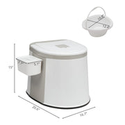 VINGLI Portable Plastic Toilet Lightweight Camping RV Toilet with 5 Gallon Bucket Inner