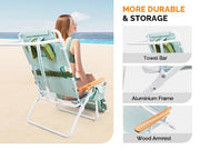 VINGLI Portable Beach Chair with Foot Rest