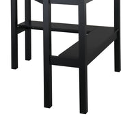 VINGLI Wood Corner Desk with Drawer and Storage Triangle Computer Desk Black