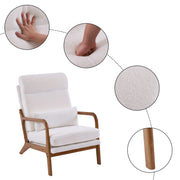 VINGLI AC106 Mid-Century High Back Armchair with Pillow Upholstered
