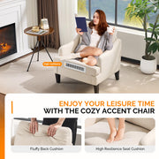VINGLI Linen Fabric Accent Chair Modern Upholstered Armchair