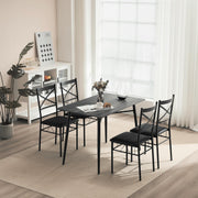 VINGLI 43.3" Dining Table Set 5 Pieces Small Kitchen Table Set