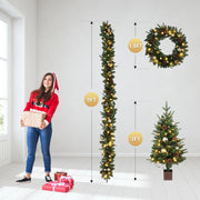 VINGLI Pre-lit Christmas Tree 5-Piece Set Artificial Christmas Porch Decorations Indoor Outdoor Lighted Decor