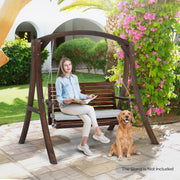 VINGLI 4FT Wooden Patio Porch Swing with Cushions 880lbs