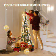 VINGLI Pop up Artificial Christmas Tree with Lights Xmas Decorations