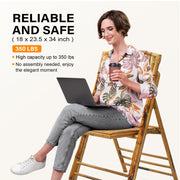 VINGLI Bamboo Chair Wooden Patio Foldable Chairs
