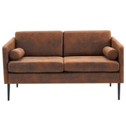 VINGLI LS107 52" Mid-Century Modern Loveseat Sofa with Bolster Pillows Upholstered 2-Seat Couch