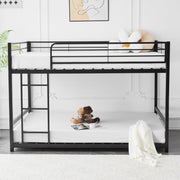 VINGLI Full Bunk Bed Kids Low Bunk Bed Heavy Duty Full/Full Bed Black