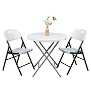 VINGLI Heavy Duty Folding Chairs Portable HDPE Plastic Seat with Steel Frame