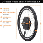 PEXMOR 26" E-Bike  Front/Rear Wheel Conversion Kit