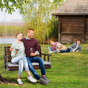 VINGLI 4FT Wooden Patio Porch Swing with Cushions 880lbs