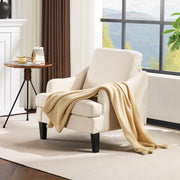 VINGLI Linen Fabric Accent Chair Modern Upholstered Armchair