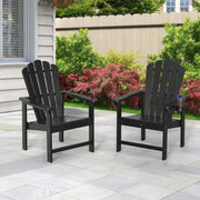 VINGLI Folding Adirondack Chair with Cup Holder Plastic All-Weather Outdoor Chairs