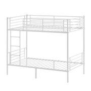 VINGLI Metal Bunk Bed Twin Over Twin Sturdy Frame with Safety Guard Rail & Removable Ladder