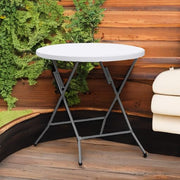VINGLI 32" Portable Folding Table Plastic Card Table Round