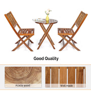 VINGLI 3Pcs Patio Bistro Set Outdoor Acacia Wood Chair and Table