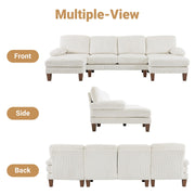 VINGLI 110' U Shaped Comfy Sectional Couch 4-Seater Sofa with Chaise