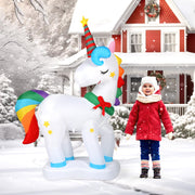 VINGLI 6.5ft Tall Christmas Unicorn Inflatable for Indoor Outdoor Garden Decor