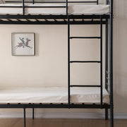 VINGLI Metal Bunk Bed Twin Over Twin Sturdy Frame with Safety Guard Rail & Removable Ladder