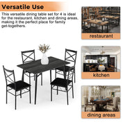 VINGLI 43.3" Dining Table Set 5 Pieces Small Kitchen Table Set