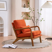 VINGLI AC105 Modern Accent Chair with Rubber Wood Frame and Lumbar Pillow