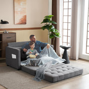 VINGLI LS104 80" Fabric Loveseat Sleeper Sofa with Storage Pocket