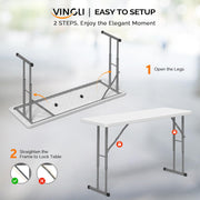 VINGLI HDPE Narrow Folding Table