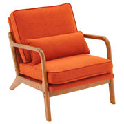 VINGLI AC105 Modern Accent Chair with Rubber Wood Frame and Lumbar Pillow