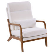 VINGLI Mid-Century High Back Armchair with Pillow Upholstered