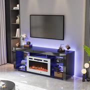 VINGLI 75” TV Stand with 30 Inches Fireplace LED TV Stand Entertainment Center