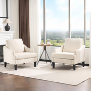 VINGLI Linen Fabric Accent Chair Modern Upholstered Armchair