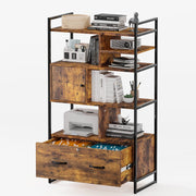 VINGLI File Cabinets Rustic Wood File Cabinets Brown