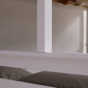 Vingli Double-Layer Mother-in-Law Cross Brace Guardrail Twin Pine Wooden Bed White