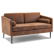 VINGLI LS107 52" Mid-Century Modern Loveseat Sofa with Bolster Pillows Upholstered 2-Seat Couch