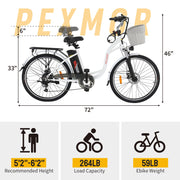 PEXMOR 26" 350W E-bike 6-Speed