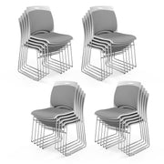 VINGLI 350lbs Stacking Chairs Set Ergonomic Plastic Padded Seat & Back
