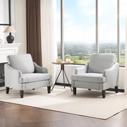 VINGLI Linen Fabric Accent Chair Modern Upholstered Armchair