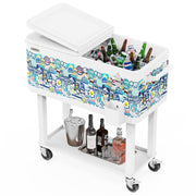 VINGLI 80 QT Rolling Ice Chest Cooler Car Outdoor Patio Wagon Cooling Bins