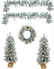 VINGLI 5pc Pre-lit Christmas Tree with LED Lights