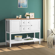 VINGLI 2 Cabinets 4 Drawers Buffet Sideboard Grey/Green/White