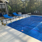 Pool Cover Reel Set 18-22 Feet Adjustable Solar Cover Reel for