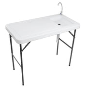 VINGLI Outdoor Folding Fish Cleaning Table with Sink