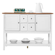 VINGLI 2 Cabinets 4 Drawers Buffet Sideboard Grey/Green/White