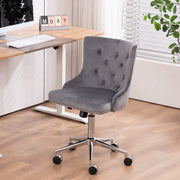 VINGLI AC101 Tufted Velvet Adjustable Rolling Home Office Chair with Wheels