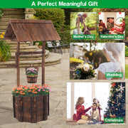 VINGLI Wooden Wishing Well Flower Planter