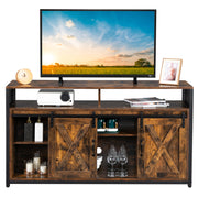 VINGLI 55in Farmhouse TV Stand with Sliding Barn Doors
