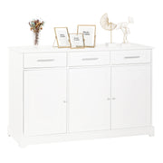 VINGLI Buffet Sideboard Cabinet Kitchen Storage Cabinet With 3 Drawers And Doors White