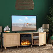 VINGLI 75" Fireplace TV Stand Rattan