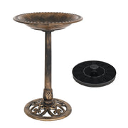 VINGLI 28in Antique Copper Pedestal Bird Bath With Solar Fountain Copper/Green